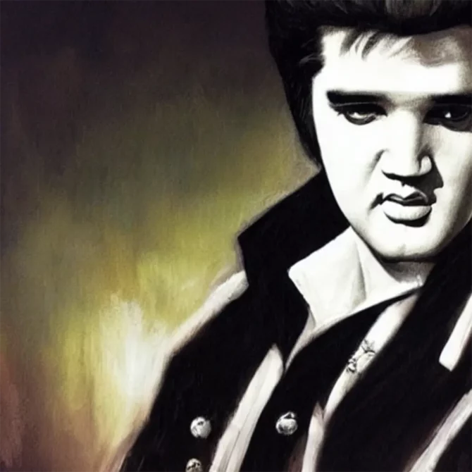 Elvis Presley in the style of Rembrandt     1